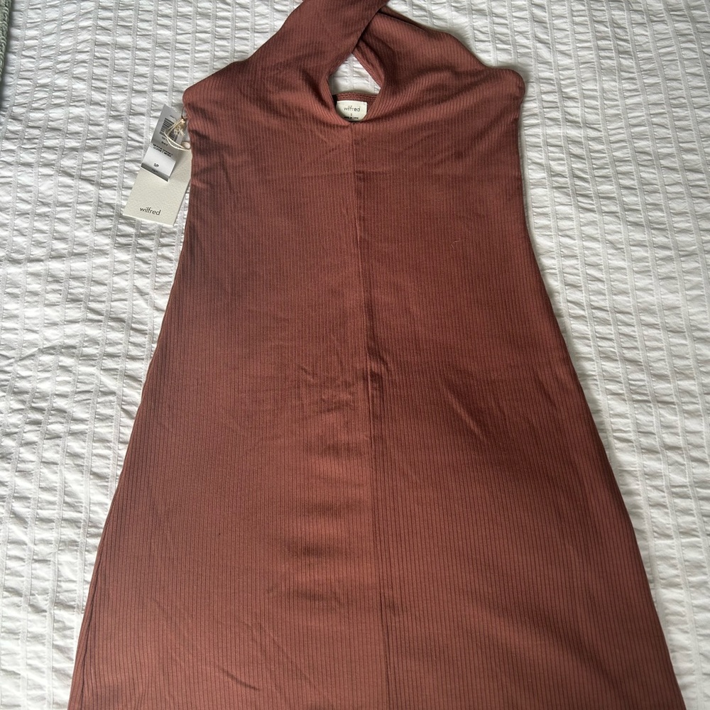 Elegant Brown Halter Dress